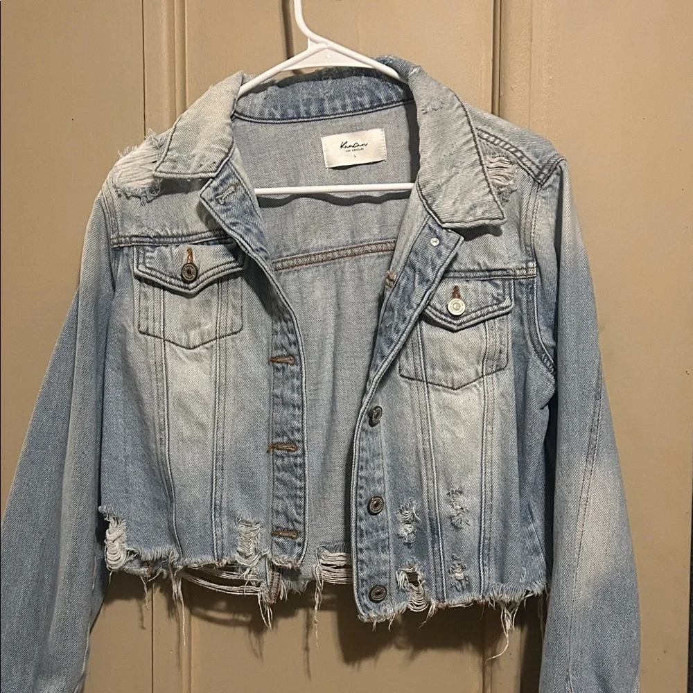Distressed denim jacket - Picture 1 of 9